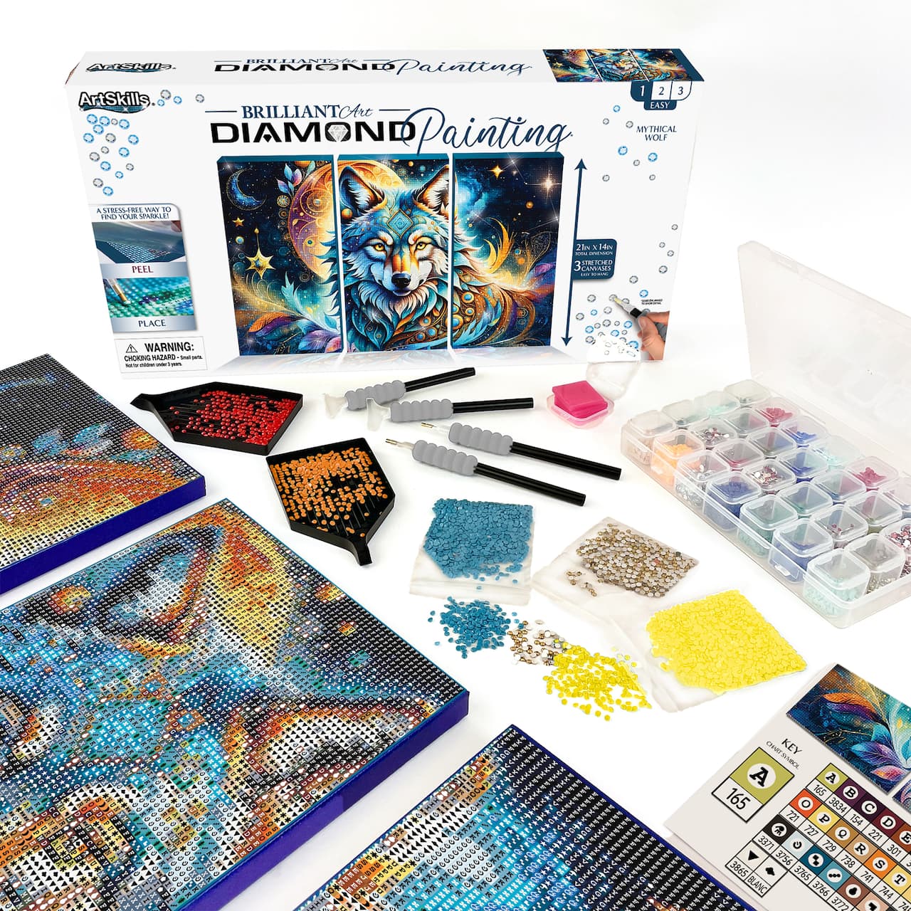 ArtSkills® Brilliant Art Mythical Wolf Stretched Canvas Diamond Painting Kit